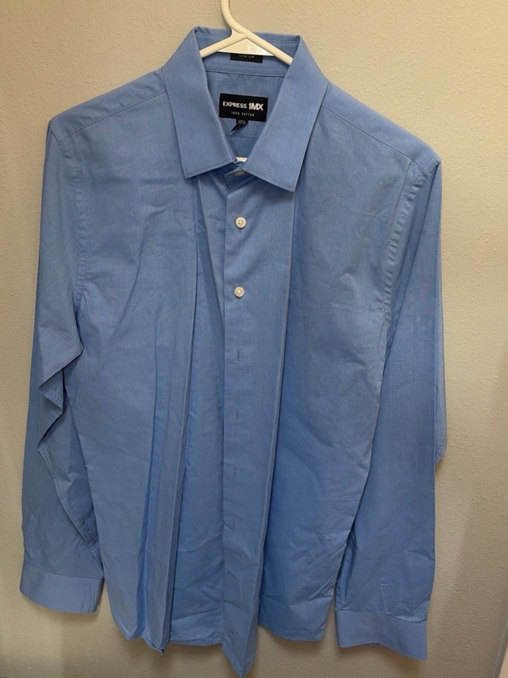Express Men’s Blue Dress Shirt - Slim Collar